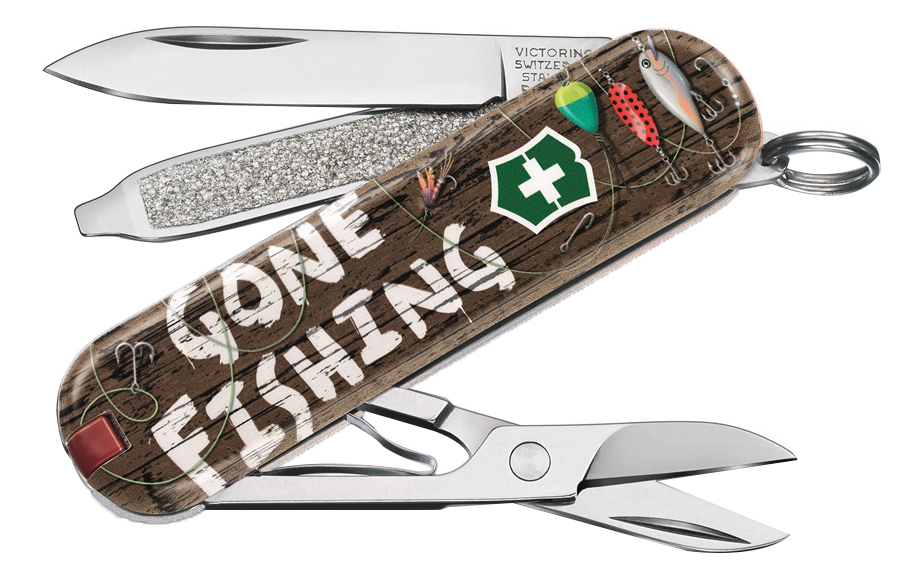 Нож-брелок Classic Gone Fishing 58мм, 7 функций 0.6223.L2005