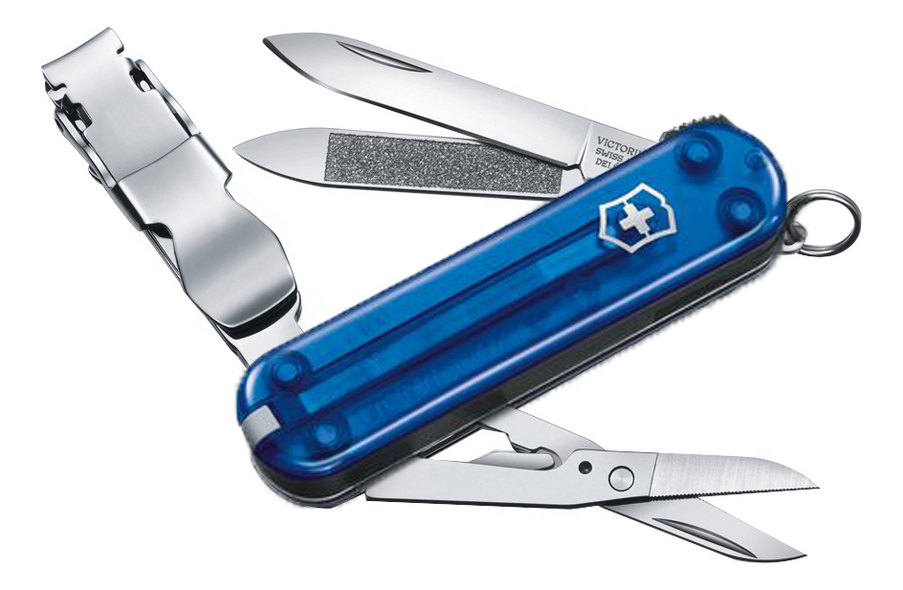 Нож-брелок NailClip 580, 65мм, 8 функций 0.6463.T2 (полупрозрачный синий) от Randewoo