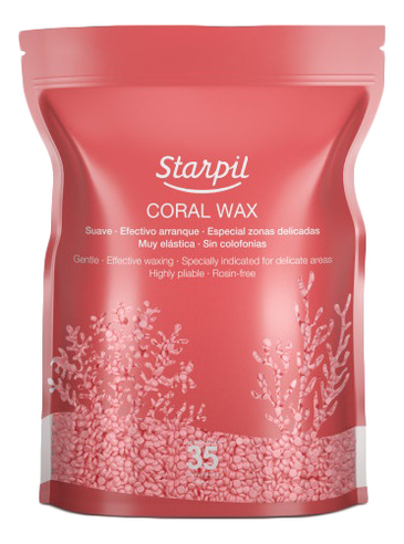 Полимерный воск в гранулах с коралловой пудрой Coral Wax: Воск 1000г starpil высокоэластичный полимерный воск в гранулах coral коралл 100 гр