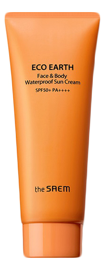 Солнцезащитный крем водостойкий Eco Earth Face & Body Waterproof Sun Cream SPF50+ PA++++ 100г