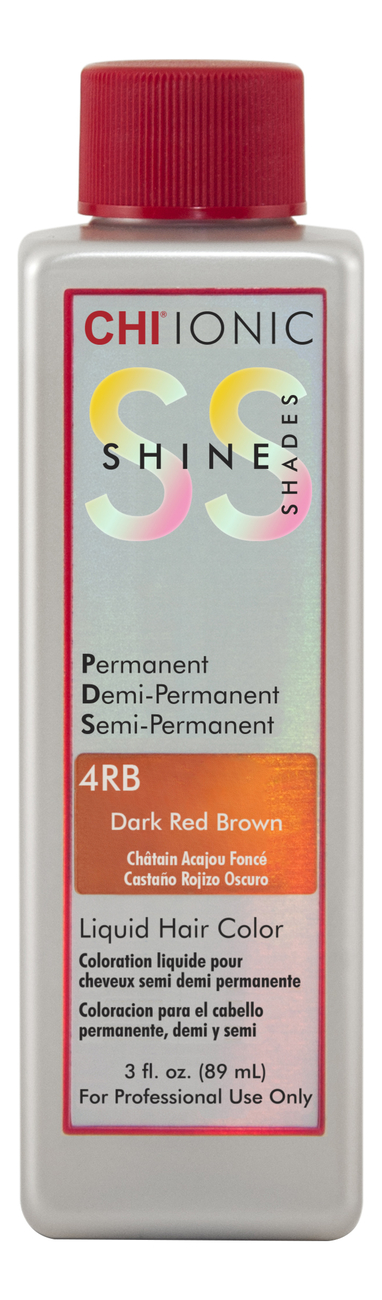 Безаммиачная краска для волос Ionic Shine Shades Liquid Hair Color 89мл: 4RB