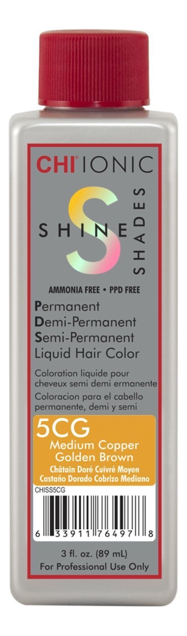 Безаммиачная краска для волос Ionic Shine Shades Liquid Hair Color 89мл: 5CG