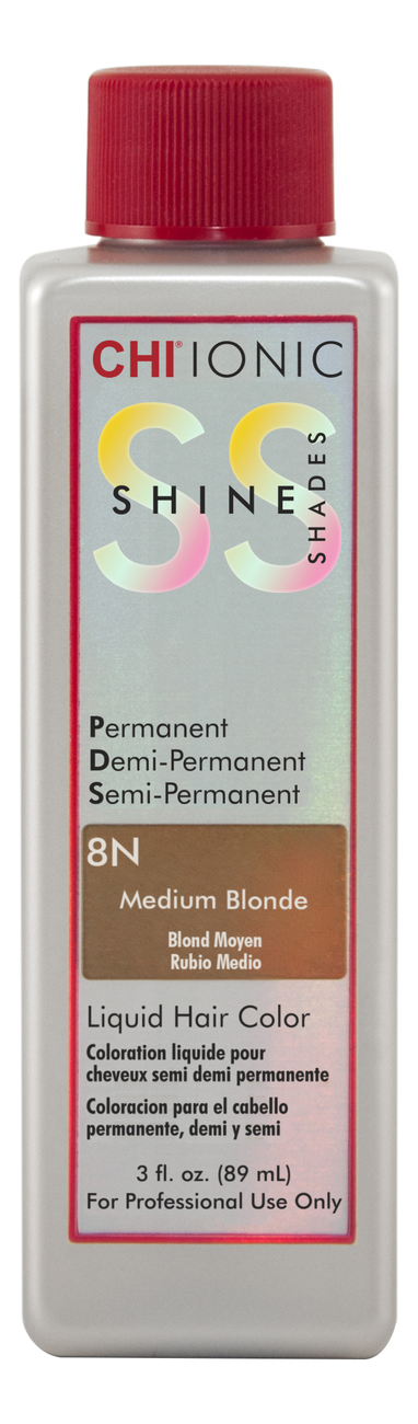 

Безаммиачная краска для волос Ionic Shine Shades Liquid Hair Color 89мл: 8N, Безаммиачная краска для волос Ionic Shine Shades Liquid Hair Color 89мл