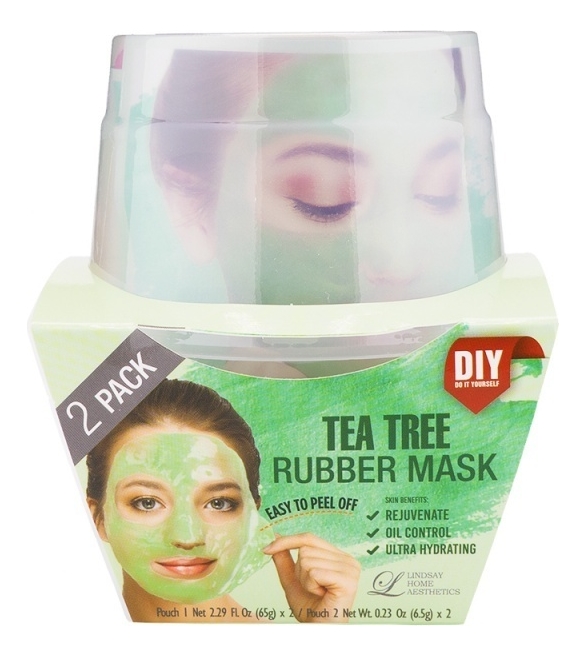 

Альгинатная маска для лица с маслом чайного дерева Tea-Tree Rubber Mask (пудра 2шт + активатор 2шт)
