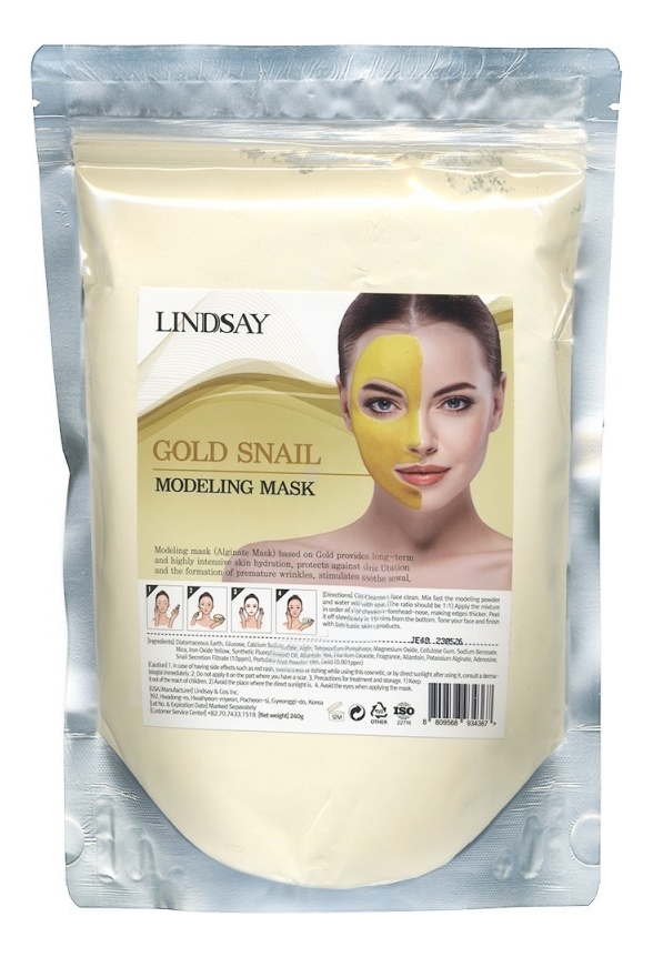 

Альгинатная маска для лица с муцином золотой улитки Gold Snail Modeling Mask 240г