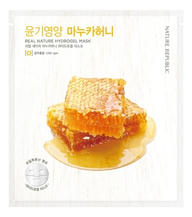 

Гидрогелевая маска для лица c медом Real Nature Hydrogel Mask Manuka Honey 22г