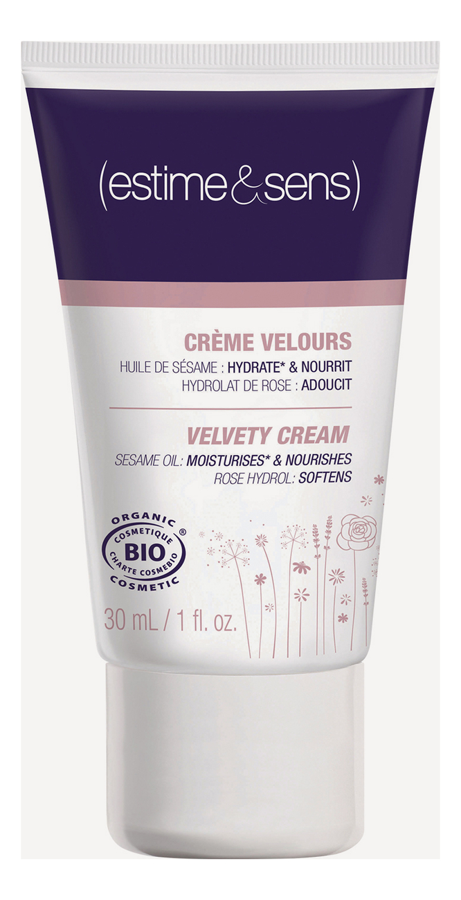 

Успокаивающий крем-велюр с кунжутом и гидролатом розы Creme Velours: Крем 30мл, Успокаивающий крем-велюр с кунжутом и гидролатом розы Creme Velours