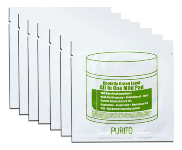 Купить Очищающие подушечки для лица Centella Green Level All In One Mild Pad: Подушечки 10шт, PURITO