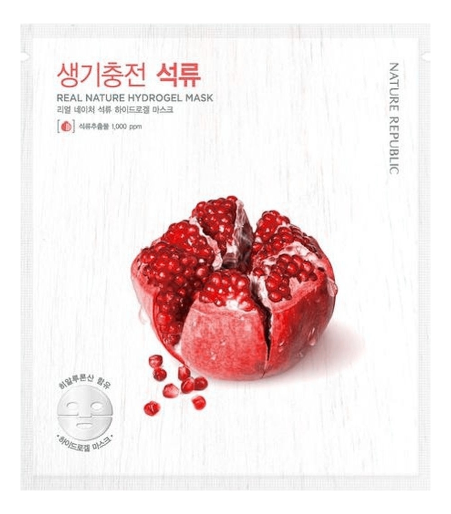 

Гидрогелевая маска для лица с экстрактом граната Real Nature Hydrogel Mask Pomegranate 22г