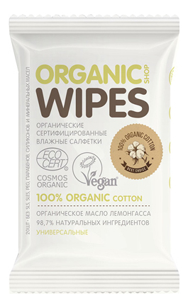 Купить Влажные салфетки универсальные Organic Wipes: Салфетки 20шт, Organic Shop