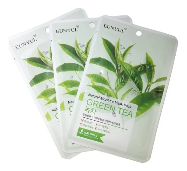 

Тканевая маска для лица с экстрактом зеленого чая Natural Moisture Mask Pack Green Tea: Маска 5*22мл, Тканевая маска для лица с экстрактом зеленого чая Natural Moisture Mask Pack Green Tea
