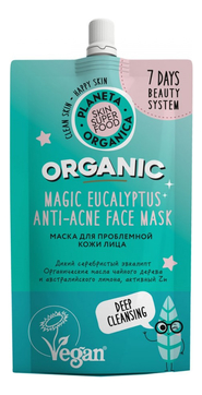 Маска для проблемной кожи лица Skin Super Food Magic Eucalyptus Anti-Acne Face Mask 100мл