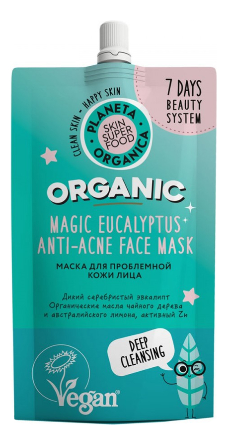 Маска для проблемной кожи лица Skin Super Food Magic Eucalyptus Anti-Acne Face Mask 100мл маска для проблемной кожи лица skin super food magic eucalyptus anti acne face mask 100мл