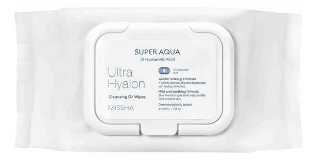 Очищающие салфетки для лица на масляной основе Super Agua Ultra Hyalron Cleansing Oil Wipes 30шт от Randewoo