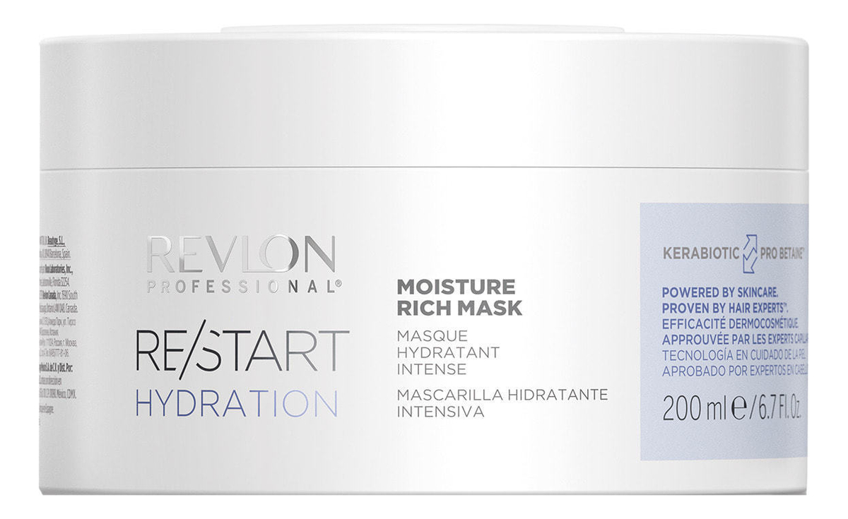 Интенсивно увлажняющая маска для волос Restart Hydration Moisture Rich Mask: Маска 200мл rp restart hydration moisture rich mask маска интенсивно увлажняющая 500 мл