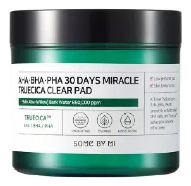 Очищающие пэды для лица AHA-BHA-PHA 30 Days Miracle Truecica Clear Pad 70шт очищающие пэды для лица aha bha pha 30 days miracle truecica clear pad 70шт