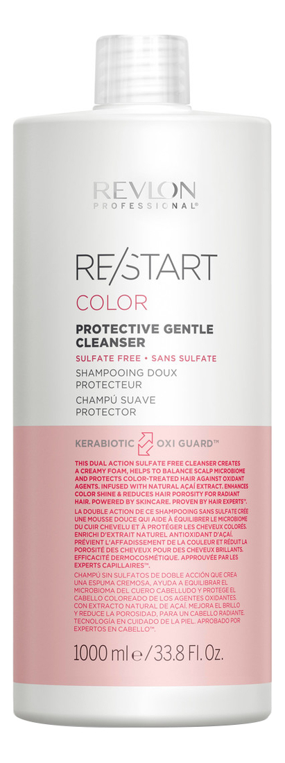 

Шампунь для нежного очищения окрашенных волос Restart Color Protective Gentle Cleanser: Шампунь 1000мл, Шампунь для нежного очищения окрашенных волос Restart Color Protective Gentle Cleanser