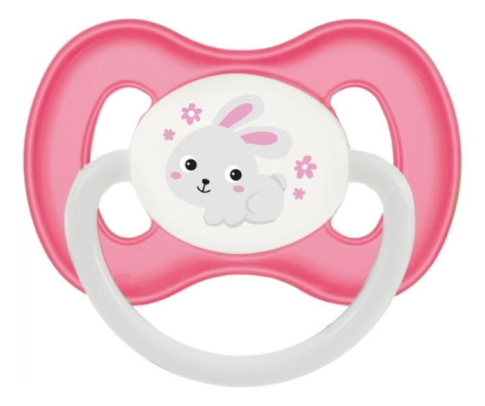 

Пустышка симметричная силиконовая 0-6мес Bunny & Company (розовая)