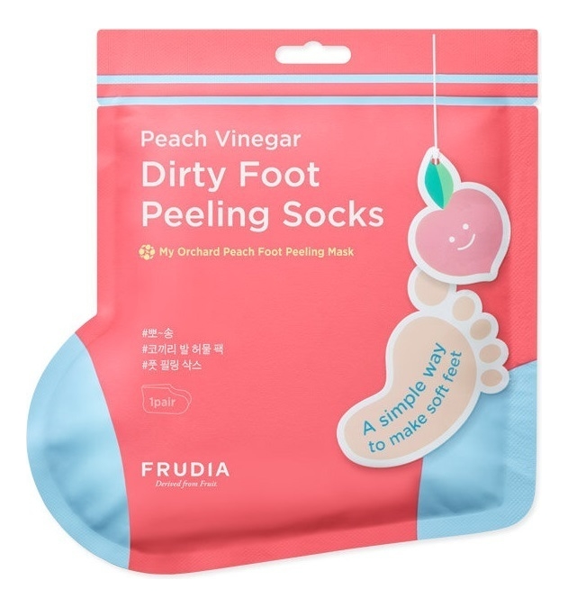 Маска-носочки для педикюра с ароматом персика My Orchard Peach Foot Peeling Mask 1 пара маска носочки frudia маска носочки для педикюра с ароматом персика