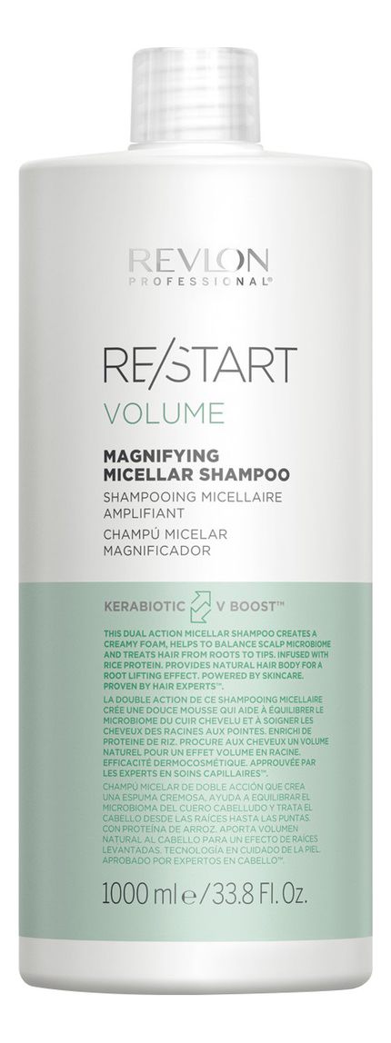 Купить Мицеллярный шампунь для тонких волос Restart Volume Magnifying Micellar Shampoo: Шампунь 1000мл, Revlon Professional