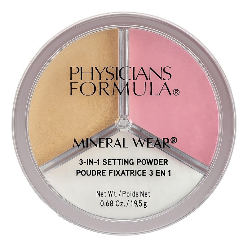 Рассыпчатая пудра для лица Mineral Wear 3-In-1 Setting Powder 19,5г пудра рассыпчатая 3 в 1 physician s formula mineral wear 3 in 1 setting powder 3 шт