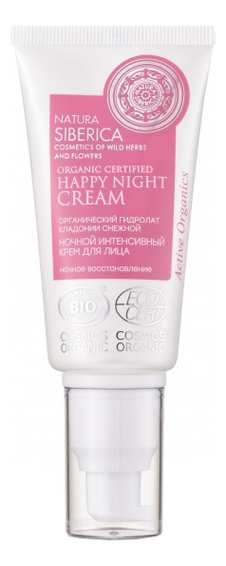 Купить Интенсивный ночной крем для лица Organic Certified Happy Night Cream Anti-Age 50мл, Natura Siberica