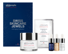 Skincode Набор Швейцарские драгоценности по уходу за кожей лица Exclusive (крем 50мл + маска 20мл + масло 3мл + концентрат 3мл + пилинг-сыворотка 3мл)