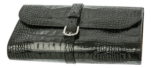 

Кожаная дорожная косметичка Military Roll Up Wet Pack Black Crocodile