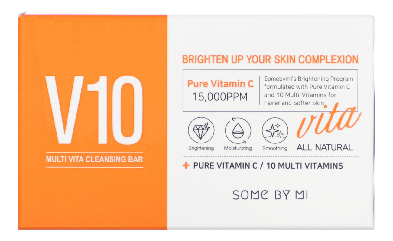 Очищающее мыло для лица с витаминным комплексом V10 Multi Vita Cleansing Bar 106г очищающее мыло с витаминным комплексом some by mi v10 multi vita cleansing bar 106 гр