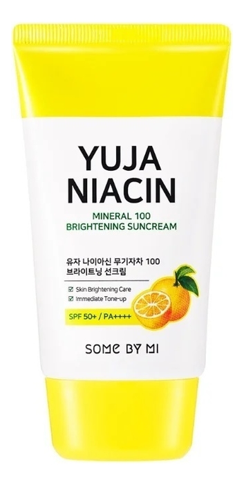 

Солнцезащитный крем для лица с экстрактом юдзу Yuja Niacin Mineral 100 Brightening Suncream SPF50+ PA++++ 50мл