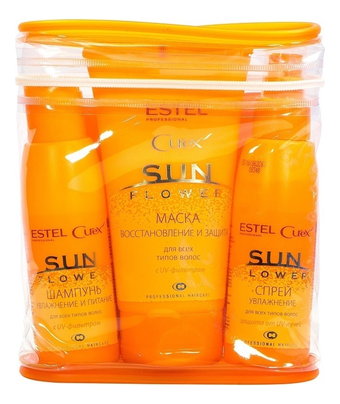

Набор для волос Curex Sun Flower (шампунь Увлажнение и питание 100мл + маска Восстановление и защита 150мл + спрей Увлажнение100мл)