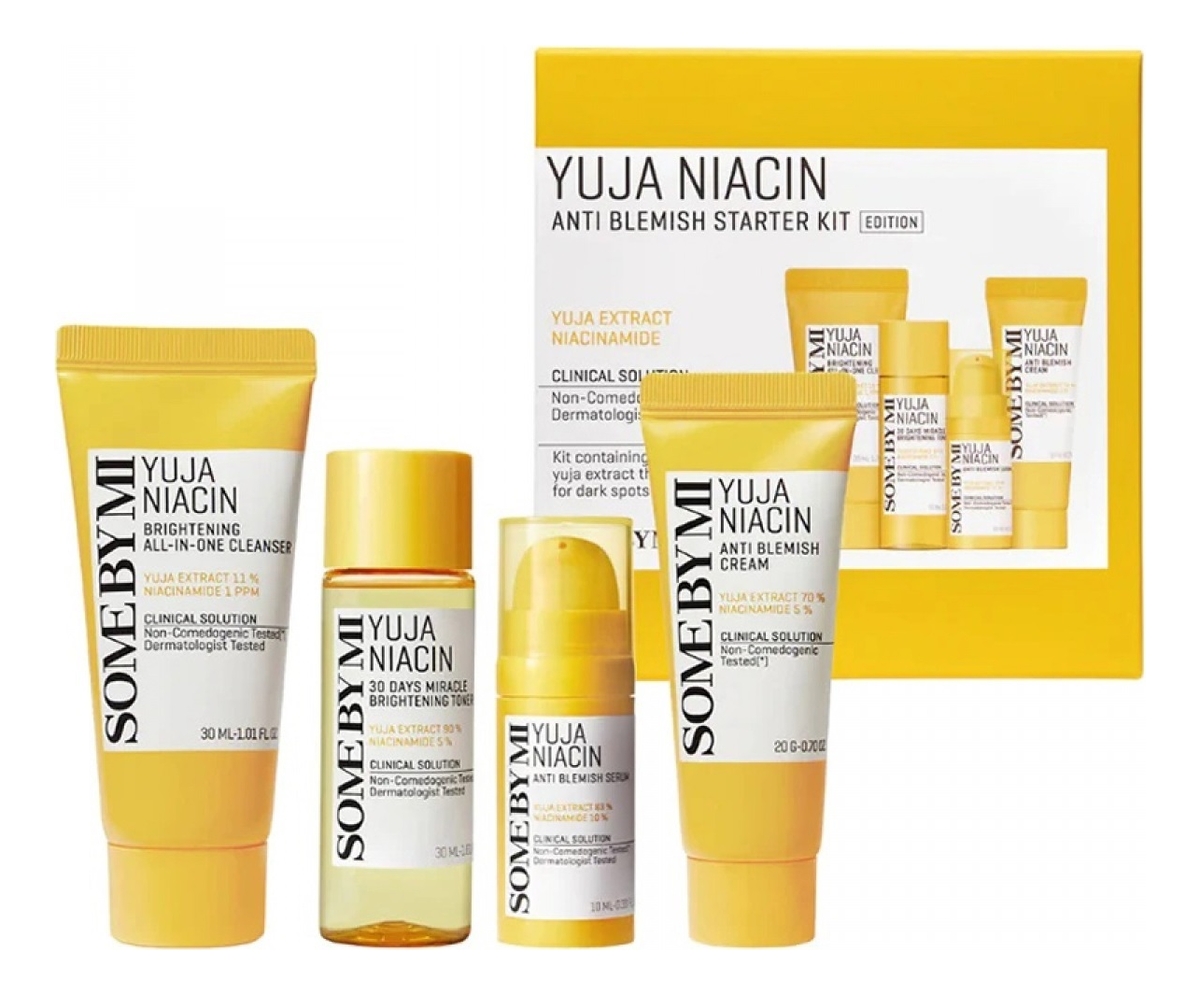 Набор для лица Yuja Niacin 30 Days Brightening Starter очищающее средство 30мл тонер 30мл сыворотка 10мл крем 20мл 1592₽