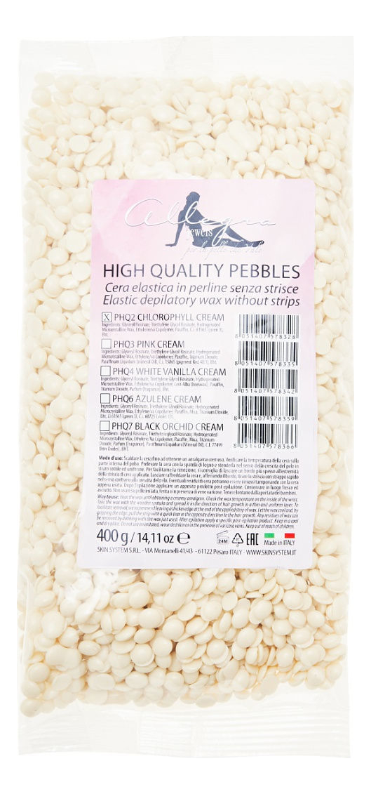 

Эластичный пленочный воск для депиляции Белая ваниль High Quality Pebbles: Воск 400г, Эластичный пленочный воск для депиляции Белая ваниль High Quality Pebbles
