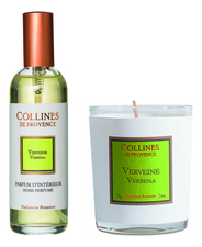 Collines de Provence Набор Вербена Verbena (ароматическая свеча 75г + интерьерный спрей 50мл)