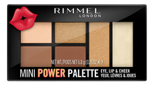 Rimmel Универсальная палетка для макияжа Mini Power Palette Eye Lip 6,8г