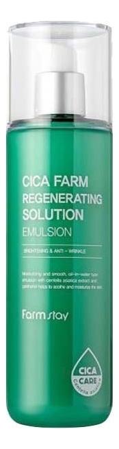 эмульсия для лица farmstay эмульсия для лица с центеллой азиатской cica farm regenerating solution emulsion Восстанавливающая эмульсия для лица Cica Farm Regenerating Solution Emulsion 200мл