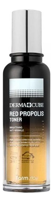 Питательный тонер для лица с прополисом и экстрактом гибискуса Derma Cube Red Propolis Toner 140мл farmstay derma cube red propolis крем для лица с экстрактом прополиса и гибискуса 80 мл