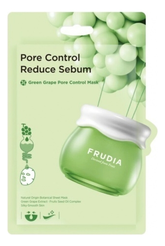 

Тканевая маска с экстрактом зеленого винограда Green Grape Pore Control Mask 20мл: Маска 1шт, Тканевая маска с экстрактом зеленого винограда Green Grape Pore Control Mask 20мл