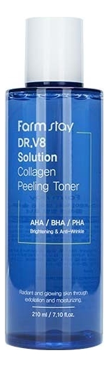 

Тонер для лица с коллагеном DR.V8 Solution Collagen Peeling Toner 210мл