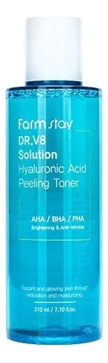 Тонер для лица с гиалуроновой кислотой DR.V8 Solution Hyaluronic Acid Peeling Toner 210мл тонер для лица с гиалуроновой кислотой dr v8 solution hyaluronic acid peeling toner 210мл