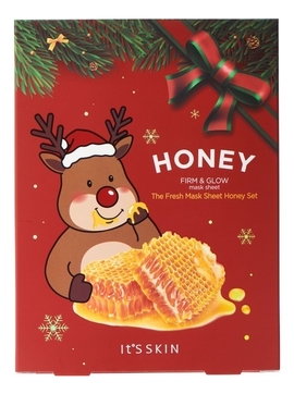 Набор тканевых масок для лица с медом The Fresh Mask Sheet Honey Global New Year 5*18г