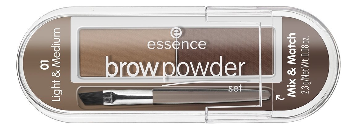 

Тени для бровей Brow Powder Set 2,3г: 01 Light & Medium, Тени для бровей Brow Powder Set 2,3г