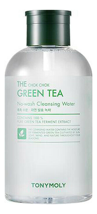 Мицеллярная вода для лица с экстрактом зеленого чая The Chok Chok Green Tea No-Wash Cleansing Water: Вода 700мл tony moly вода мицеллярная с зеленым чаем the chok chok green tea cleansing water 800мл