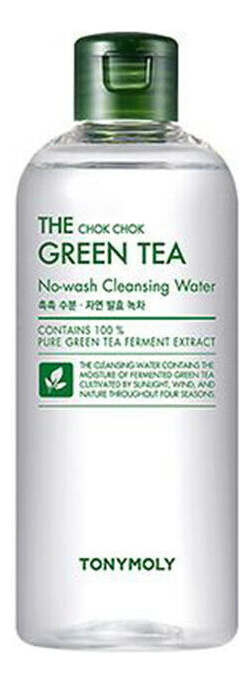 мицеллярная вода с экстрактом зеленого чая tony moly the chok chok green tea cleansing water 300 мл Мицеллярная вода для лица с экстрактом зеленого чая The Chok Chok Green Tea No-Wash Cleansing Water: Вода 500мл