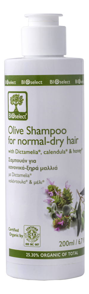 

Шампунь для волос с экстрактом календулы и гидролатом шалфея Olive Shampoo For Normal-Dry Hair 200мл