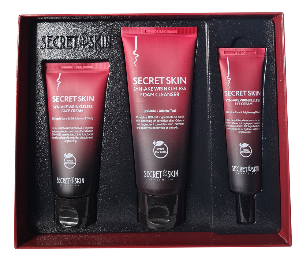 

Набор для лица с пептидом змеиного яда Syn-Ake Wrinkleless (пенка для умывания Foam Cleanser 100мл + крем Face Cream 50г + крем для кожи вокруг глаз Eye Cream 30г)