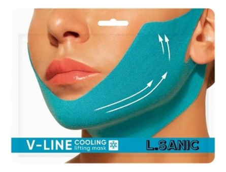 Купить Маска-бандаж для коррекции овала лица с охлаждающим эффектом V-Line Cooling Lifting Face Mask 20г, L.Sanic