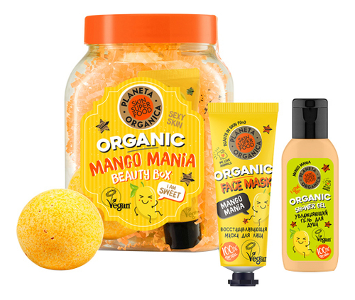 

Набор Skin Super Food Mango Mania (бомбочка для ванны 130г + гель для душа 50мл + маска для лица 30мл)