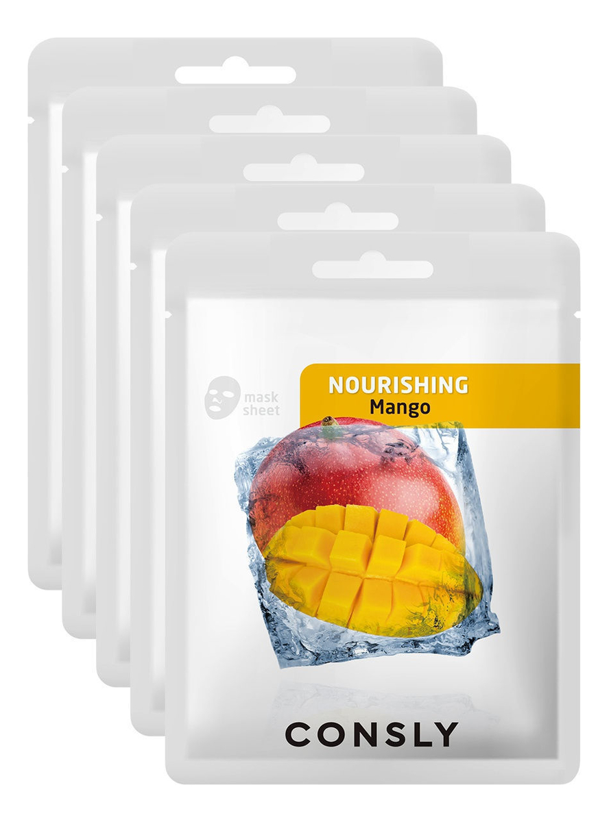 Питательная тканевая маска для лица с экстрактом манго Mango Nourishing Mask Pack 20мл: Маска 5шт