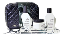 L'Alga Дорожный набор для термозащиты волос в фиолетовой стеганой косметичке Seazone Beauty Bag 3*100мл (шампунь + маска + спрей термозащитный)